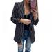 Female Sexy Slim Fit Long Sleeve Cardigan Striped Stylish Duster Blazer Jacket Coat