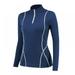 Promotion Clearance Women Workout Jacket Stand Collar Half Zip-up Front Yoga Workout Running Track Tops Slim Fit Solid Color Activewear Blue XL