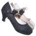 Dana52K by Forever Link, Girl Rounded Toe Mary Jane Pump - Children Kid Glitter Rhinestone Bow