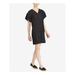 RALPH LAUREN Womens Black Ruffle Sleeve Short Sleeve V Neck Above The Knee Shift Dress Size 2