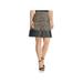 MICHAEL Michael Kors Womens Plus Cheetah Faux Leather Trim Mini Skirt