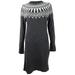 Tommy Hilfiger Women's Fair Isle Sweater Dress (XS, Charcoal/Ivory)