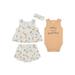 Petit Lem Baby Girl 4 Piece Short Set - Off White