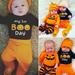 Newborn Halloween Baby Boy Clothes Jumpsuit Romper Bodysuit Pants Hat Outfit Set