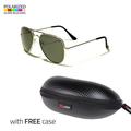 Men's Polarized Sunglasses Gold Driving Aviator Outdoor sports Eyewear FREE CASE