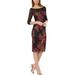 JS Collections Womens Lace Illusion Neck Cocktail Dress