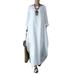 Oversized Long Sleeve Kaftan Gypsy Cotton Linen Maxi Dress For Women Casual Long Dresses Ladies Party Boho Beach Sundress Evening Dresses Holiday Cocktail Prom Gown Long Maxi Dress