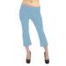 Vivian's Fashions Yoga Pants - Capri, Junior Size (Lt Blue, 3X)