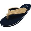 NORTY Men's Lightweight Canvas Strap Flip Flop Everyday Beach Pool Sandal - Runs 1/2 Size Small 40571-10D(M)US Navy