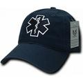 RapDom EMT Cross Relaxed Cotton Mens Cap [Navy Blue - Adjustable]