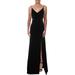 B. Darlin Womens Juniors Illusion V-Neck Evening Dress