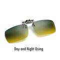 Cyxus Square Polarized Clip-On Sunglasses UV400 Protection Anti Glare Yellow/Green Lenses Eyewear Day & Night Outdoor For Women Men 1100H04