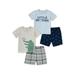 Child of Mine by Carter's Baby Boy Short Sleeve Shirt and Shorts Outfit Set, 4-Piece