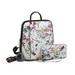 POPPY Women's Fashion Backpack Purse with Matching Wallet Faux Leather Floral Pattern Travel Rucksack Satchel School Shoulder Bag 2pcs Set