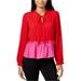 Maison Jules Womens Ruffled Knit Blouse