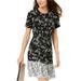 Maison Jules Womens Floral Flounce Dress