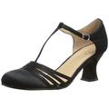 Ellie Shoes Womens Lucille Fabric Closed Toe Casual Ankle Strap, Black, Size 7.0