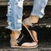 Tuscom Women Summer Clip-Toe Shoes Zipper Comfy Keen Sandals Flats Lady Casual Beach Slipper