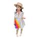 luethbiezx Toddler Kids Baby Girl Rainbow Dress Casual A-Line Ruffle Princess Playwear Outfits
