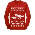 Tstars Boys Unisex Ugly Christmas Sweater Dinosaur T Rex Cute Kids Christmas Gift Funny Humor Holiday Shirts Xmas Party Christmas Gifts for Boy Toddler Kids Long Sleeve T Shirt Ugly Xmas Sweater