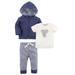 Touched by Nature Toddler Boy or Girl Unisex Organic Hoodie Bodysuit & Pants, 2pc Outfit Set