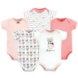 Hudson Baby Baby Girl Cotton Bodysuits, 5-Pack