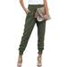 Womens Harems Straight Leg Elastic Waisted Pants Jogger Casual Work Trousers