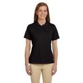 The Harriton Ladies 6 oz Ringspun Cotton PiquÃƒÆ’Ã‚Â© Short Sleeve Polo Shirt - BLACK - XL