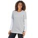 Plus Size Women's Layered-Look Crewneck Tee by Woman Within in Heather Grey (Size 30/32) Shirt