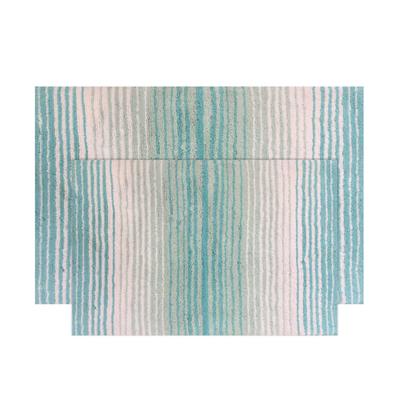 Gradiation 2 Piece Set Bath Rug Collection by Home Weavers Inc in Turquoise