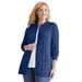 Plus Size Women's Cotton Cable Knit Cardigan Sweater by Woman Within in Evening Blue (Size 6X)