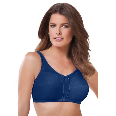 Plus Size Women's Cotton Back-Close Wireless Bra by Comfort Choice in Evening Blue (Size 40 D)