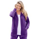 Plus Size Women's Better Fleece Zip-Front Hoodie by Woman Within in Radiant Purple (Size 5X)