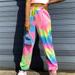 Women's Tie Dye Trousers Casual Loose High Waist Sports Comfortable Pants