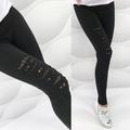 WomenÂ´s Plus Size Pleated Skinny Leggings Elastic Pencil Pants Jeggings Trousers