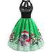 HAWEE Women's Vintage Dress 1950s Halter Retro Cocktail Dress Bridesmaid Dress Xmas Dress Costume Size S-XXL