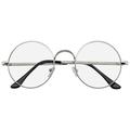 Emblem Eyewear - Retro Vintage Classic Round Metal Clear Lens Glasses