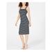 ULTRA FLIRT Womens Black Striped Spaghetti Strap Square Neck Midi Body Con Dress Size XXL