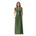 Mchoice plus size maxi dress for women O Neck Casual Pockets Short Sleeve Floor Length Dress Loose Party Dress club dress