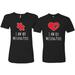 I am Her Missing Piece I am His Missing Piece His and Hers Matching Couples T shirts, Black, Mens S-Womens XL