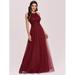 Ever-Pretty Women's Sexy Halter Front Wrap Backless Long Wedding Dress 00297 Burgundy US4