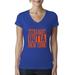 Straight Outta New York NYM Fan Fantasy Baseball Fans Womens Sports Slim Fit Junior V-Neck Tee, Royal, 2XL