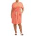 Terra & Sky Women's Plus Size Short Sleeve Tie Front Knit Dress