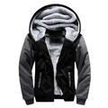 Men's Winter Plus Velvet Padded Zipper Hooded Warm Sweater Jacket