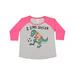 Inktastic I Love Soccer-Dinosaur in Orange Adult Women's Plus Size T-Shirt Female Baseball Heather and Hot Pink 3X