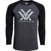 Vortex Optics Men's Raglan Core Logo Long Sleeve Shirts, Charcoal Heather, Medium