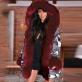 Womens Keep Warm Winter Jacket Hooded Coat Fishtail Long Sleeves Overcoat