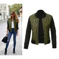 Women Zipper Up Flight Bomber Jackets Ladies Casual Coat Outerwear Autumn WInter Fashion Patchwork Jacket Plus Size S-3XL