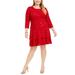 MICHAEL Michael Kors Womens Plus Size Tiered Sequin Dress, Red Currant, 0X