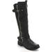 Forever Link Mango-21 Buckled Zippered Lady Riding Boot (8.5, Black)